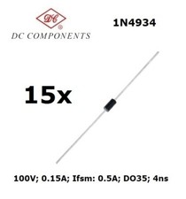15x DC Components 1N4934, diodo raddrizzatore 100V 1A