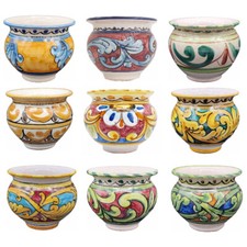 VASO ARTIGIANALE H9 D10 CERAMICA SICILIANA VARIE TIPOLOGIE