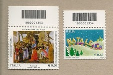 Codice a Barre 2010 (nuovo) - n° 1353+1354 - NATALE-ADORAZIONE DEI MAGI +TRENINO