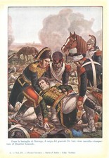 STORIA D'ITALIA Battaglia di Marengo Desaix STAMPA ANTICA 1932 Antique print