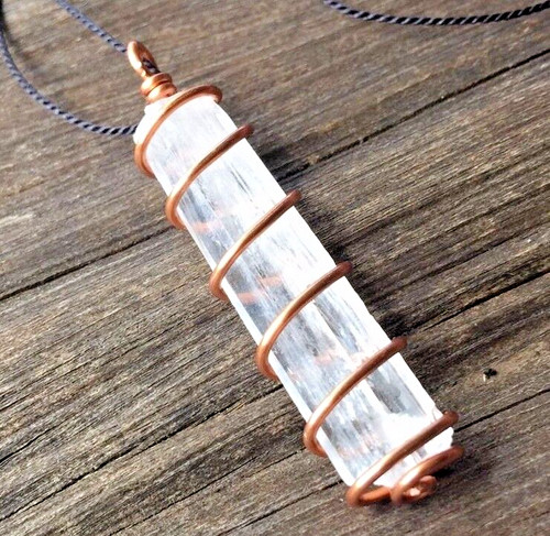 Natrolite crystal necklace - crystal,