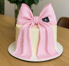 Torta Scenografica Compleanno Personalizzabile Battesimo Fiocco Nascita Rosa
