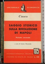 SAGGIO STORICO SULLA RIVOLUZIONE DI NAPOLI. VOL 2. CUOCO. UNIVERSALE ECONOMICA.