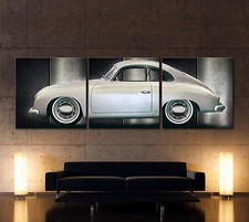 Quadro su tela PORSCHE 356 quadro da parete auto sportiva sopra divano poltrona soggiorno auto d'epoca