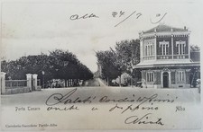 CARTOLINA ALBA CUNEO PORTA TANARO PIEMONTE PAESE BORGO PAESAGGISTICA C1