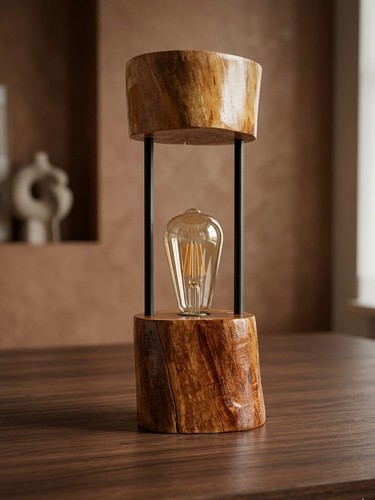 Lampada tavolo legno - lampada, in