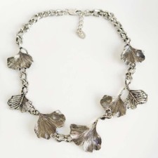 Collana collare foglia Zara 16" nuova regalo vintage donna festa festa spettacolo gioielli