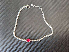 Bracciale Tennis Pandora Rotondo Pavè Rosso Scintillante