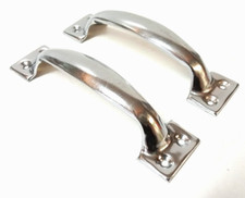 MANIGLIA MANIGLIE PER PORTA FINESTRE MOBILI IN METALLO NICHELATO ARGENTO 2 PEZZI