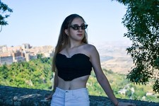 Top nero bottoni sexy casual