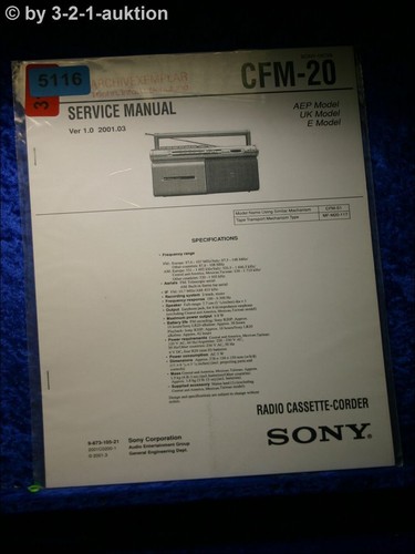 Sony manuale servizio cfm - sony, di