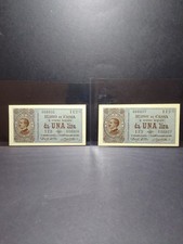 2 Banconote Da 1 Lire Del 1914