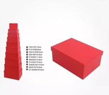 Set 10 Pezzi Scatole Box Per Regali Varie Misure Matrioska Colore Rosso dfh