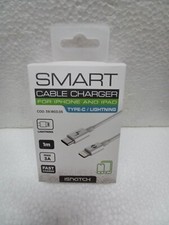 CAVO DI RICARICA RAPIDO PER CELLULARE BIANCO 1MT 3A TYPE-C / I-PHONE