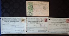 STORIA POSTALE SVIZZERA. 1 CARTA POSTALE 1900 + 3 RICEVUTE IN COTRASSEGNO 1921.