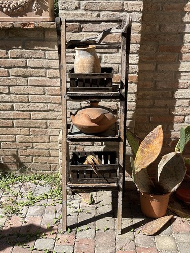 Antico scaffale porta - scaffale,