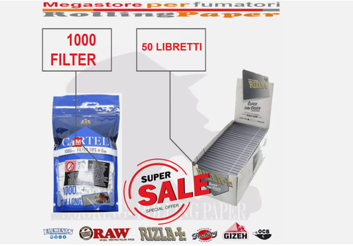Kit 2500 cartine rizla argento - 2500,