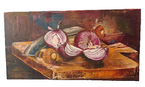 Dipinto olio compensato - olio,