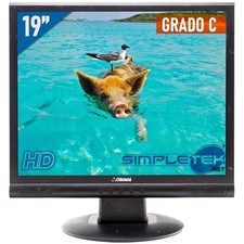 Olidata Schermo Monitor Lcd Display 19" Hd 4:3 5:4 Dvr Cassa Pc Vga Fisso_