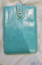 Custodia eReader Filofax Malden Blu/Verde Teal Pelle Chiusura Pulsante Pop iPad