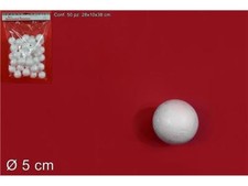 50 PZ.SFERE PALLINE POLISTIROLO DIAMETRO 5 CM, 6 CM, 9 CM, DECORAZIONI,DECOUPAGE