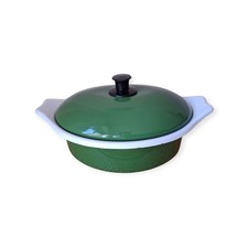 Pentola vintage in ferro smaltato con coperchio Anni 60's Stile Onofri Italia 