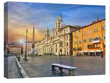 Canvashop Quadri moderni cm 70x50 Roma Piazza Navona stampa su tela Italia
