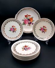 Antico Servizio Di Piatti Da Dolce In Porcellana Tedesca Dekor Schonw