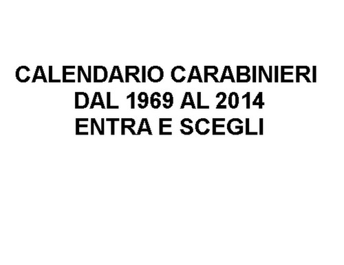 Calendario carabinieri dal - calendario,