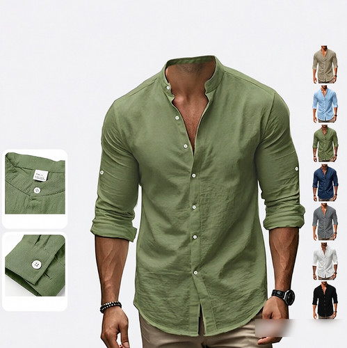 Camicie uomo casual lino