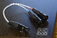 adattatore cavo argento coda bilanciata per akg k1000 2x 3 pin XLR maschio a 4 pin XLR