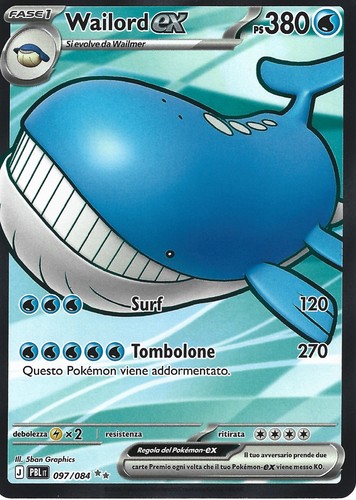 Wailord full art - ex, buio