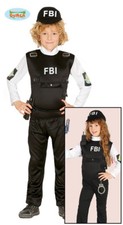 COSTUME FBI POLIZIOTTO CARNEVALE VESTITO BAMBINO GUIRCA BAMBINA POLIZIA UNISEX