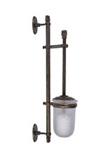 Porta scopino scovolino da bagno da parete in ottone anticato liscio moderno