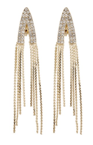Orecchini clip goccia - oro, con