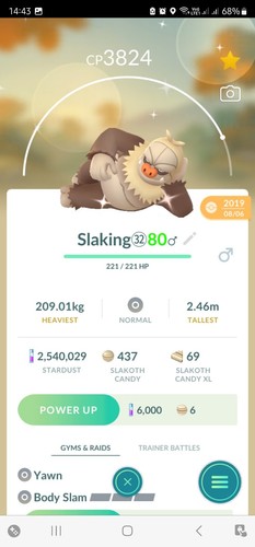 Shiny slaking legacy body - shiny,