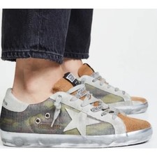 Golden Goose Superstar sneaker da donna in camoscio mimetico e caffè taglia 39 (US 9)