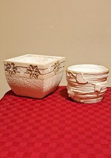 Lotto 2 cachepot ceramica vintage - Decori natalizi - Nuovi