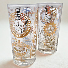 Coppia occhiali Georges Briard oro 22k firmati 'Fuso Orario Internazionale' MCM anni '60