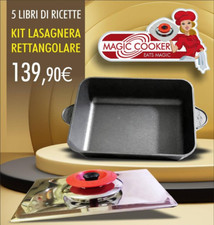 LASAGNERA RETTANGOLARE MAGIC COOKER COMPLETA DI COPERCHIO E TEGAME