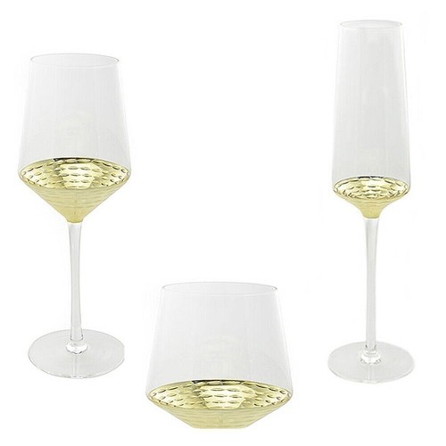 Bicchiere vetro oro con - bicchiere,