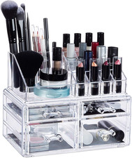 Contenitore Cosmetici, Porta-Trucchi Con 4 Cassetti, Make-Up Organizer per Rosse