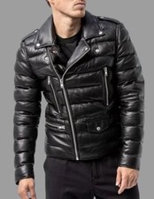 Giubbotto pelle uomo puffer