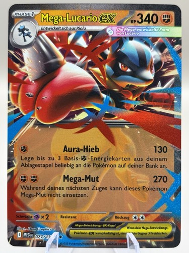 Carta pokemon mega - mega-lucario, ex