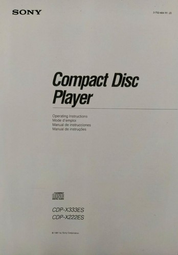 Sony cdp x333es x222es - cdp-x333es, cdp-x222es
