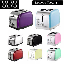 Tostapane 2 Fette Slot Extra Largo Riscaldatore Sbrinamento Acciaio Inox Controllo Calore 900W