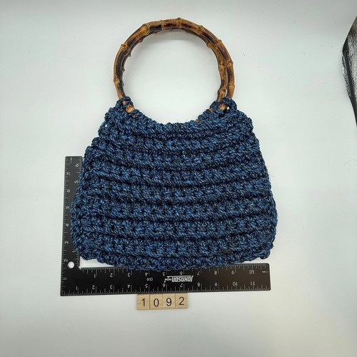 Borsa mano blu maglia - borsa,