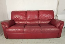 DIVANO PELLE 3 posti BORDEAUX Design Busnelli VINTAGE LEATHER SOFA RED ARMCHAIR