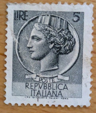 Francobolli Italiani Rari 5 Lire Siracusa Poste