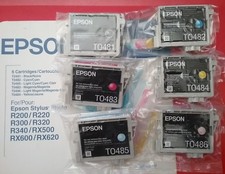 SET 6 STILO ORIGINALI EPSON 48 INCHIOSTRI RX620 T0481 T0482 T0483 T0484 T0485 T0486 NUOVI